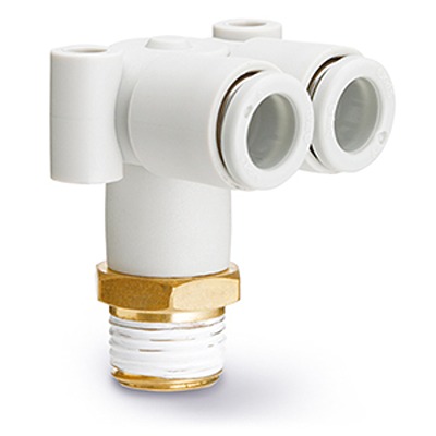 SMC KQ2 Series Elbow Fitting, 4 mm to M5 Male, Threaded-to-Tube Connection Style, KQ2LU04-M5A