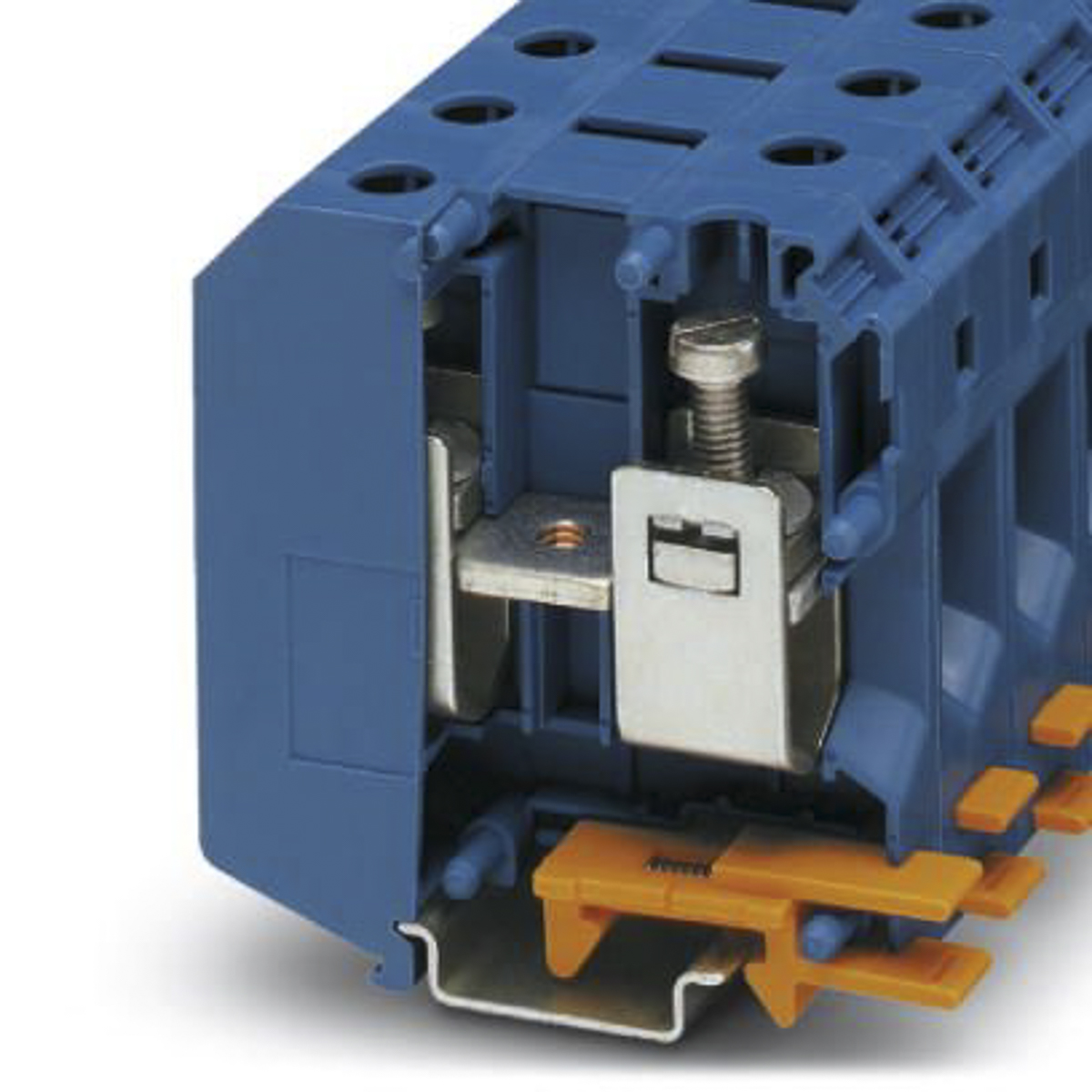 Phoenix Contact UKH 50 BU Series Blue Feed Through Terminal Block, Single-Level, Screw Termination