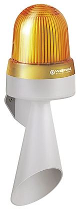 Werma Yellow Horn Beacon, 10 → 48 V ac, IP65, Wall Mount, 108dB at 1 Metre