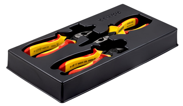 Bahco 9897S/3 3-Piece Plier Set, Pointed, Straight Tip, VDE/1000V