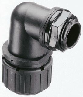Adaptaflex 90° Elbow, Conduit Fitting, 25mm Nominal Size, M25, Nylon 66, Black IP67 rating