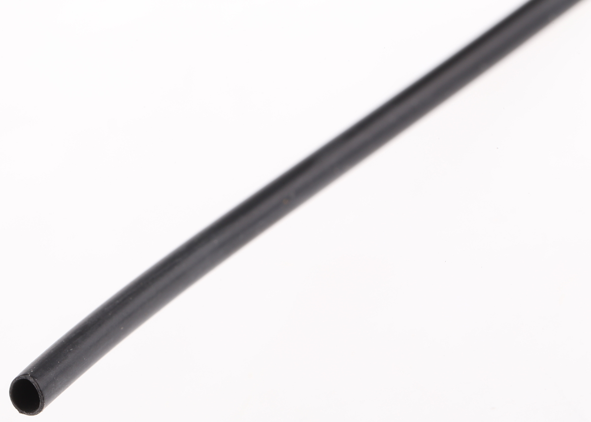 HellermannTyton Heat Shrink Tubing, Black 2.4mm Sleeve Dia. x 5m Length 2:1 Ratio, LVR Series