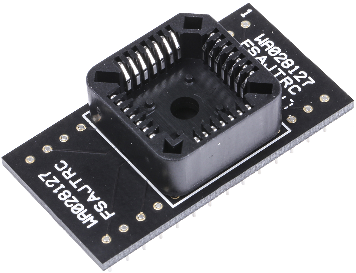 Winslow Straight Through Hole Mount 1.27 mm, 2.54 mm Pitch IC Socket Adapter, 28 Pin Female PLCC to 28 Pin Male DIP