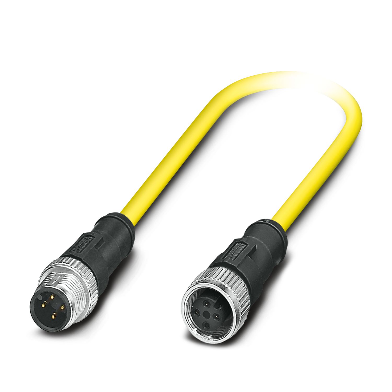 Phoenix Contact Male 4 way M12 to Female 4 way M12 Sensor Actuator Cable, 0.5 m