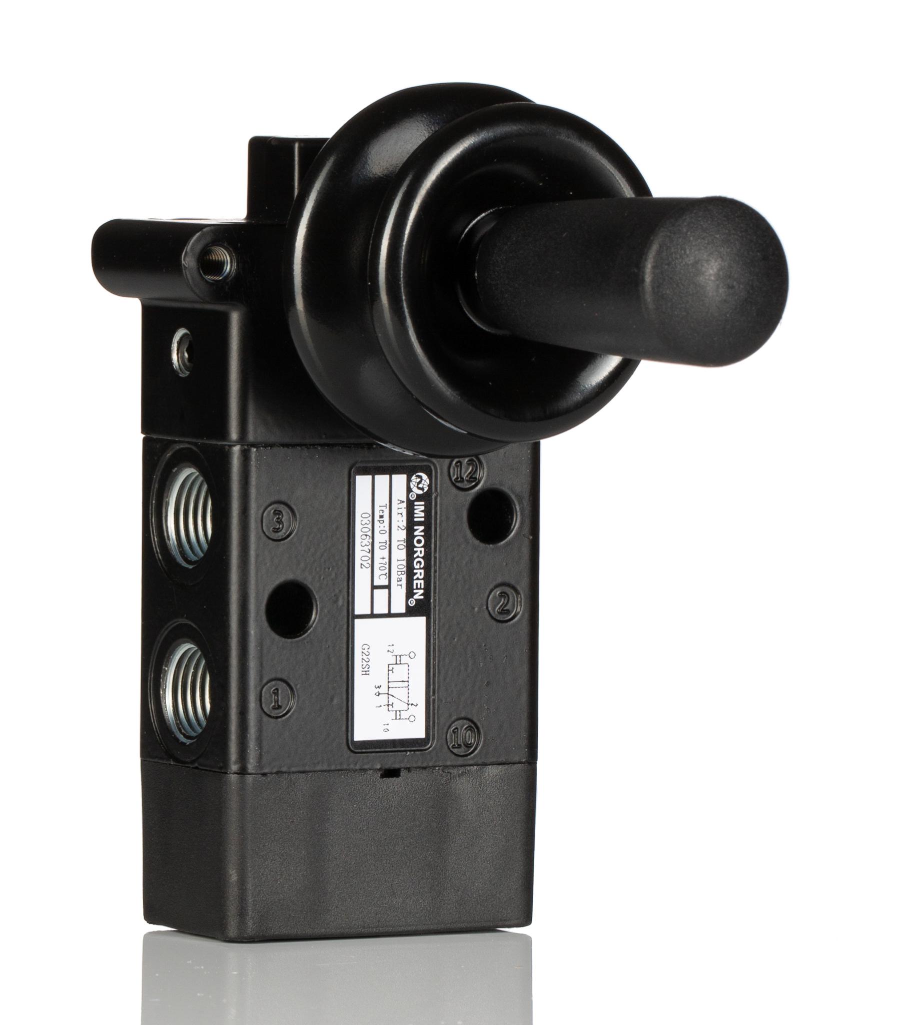 Norgren Lever 3/2 Pneumatic Manual Control Valve 03 Series, G 1/4, 1/4in, III B