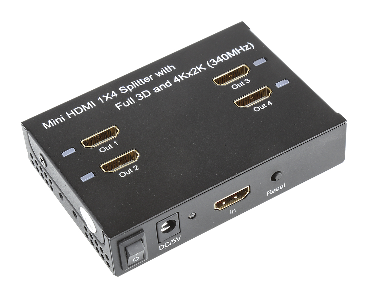 NewLink 4 Port 1 Input 4 Output HDMI Splitter - up to 4K