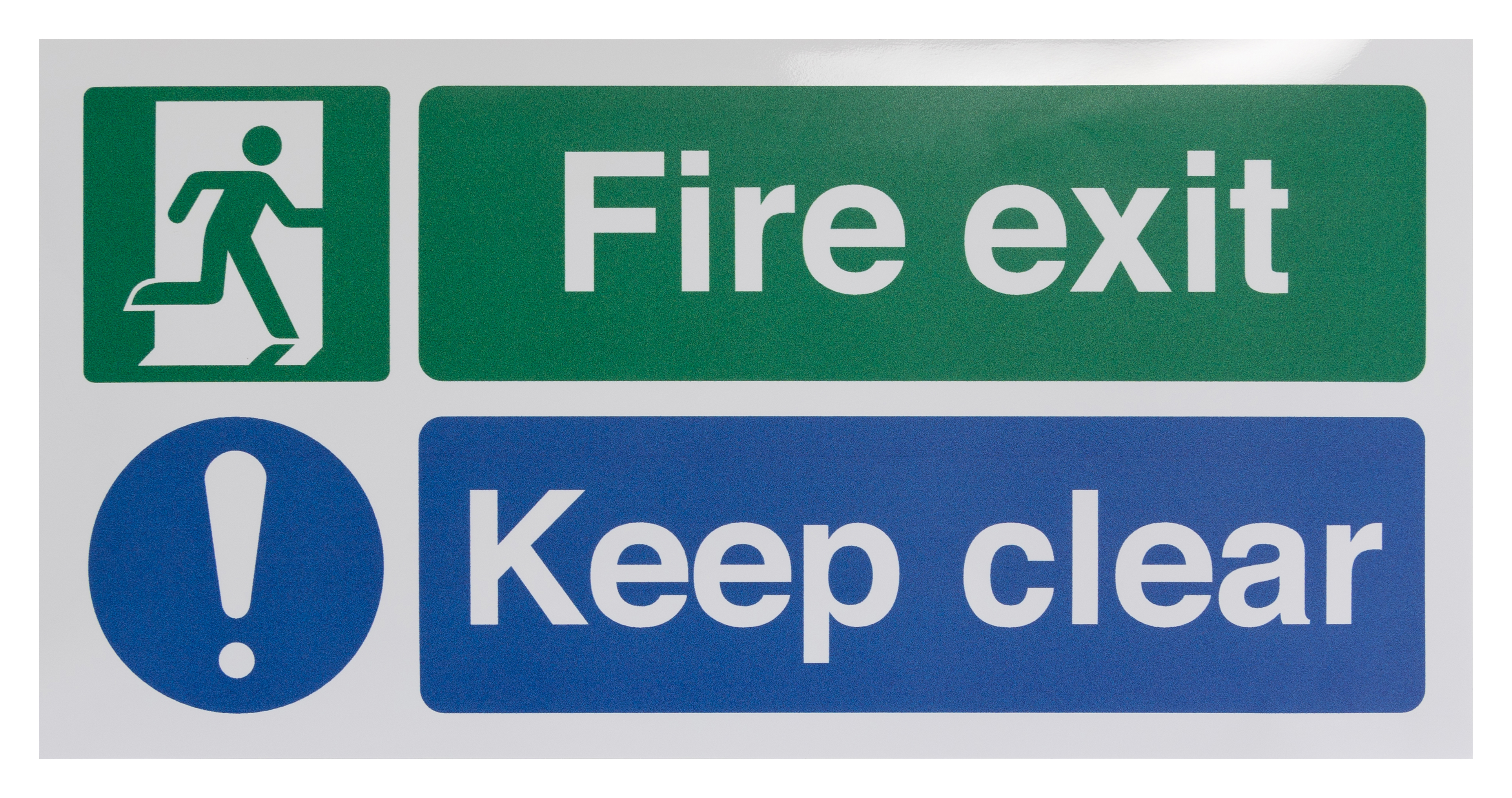 Vinyl Polyester Keep Clear, Fire Exit, Keep Clear, English, Exit Sign