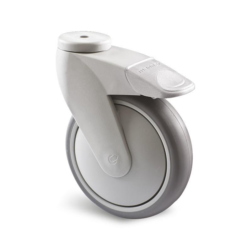 Guitel Hervieu Braked Swivel Castor Wheel, 100kg Capacity, 125mm Wheel