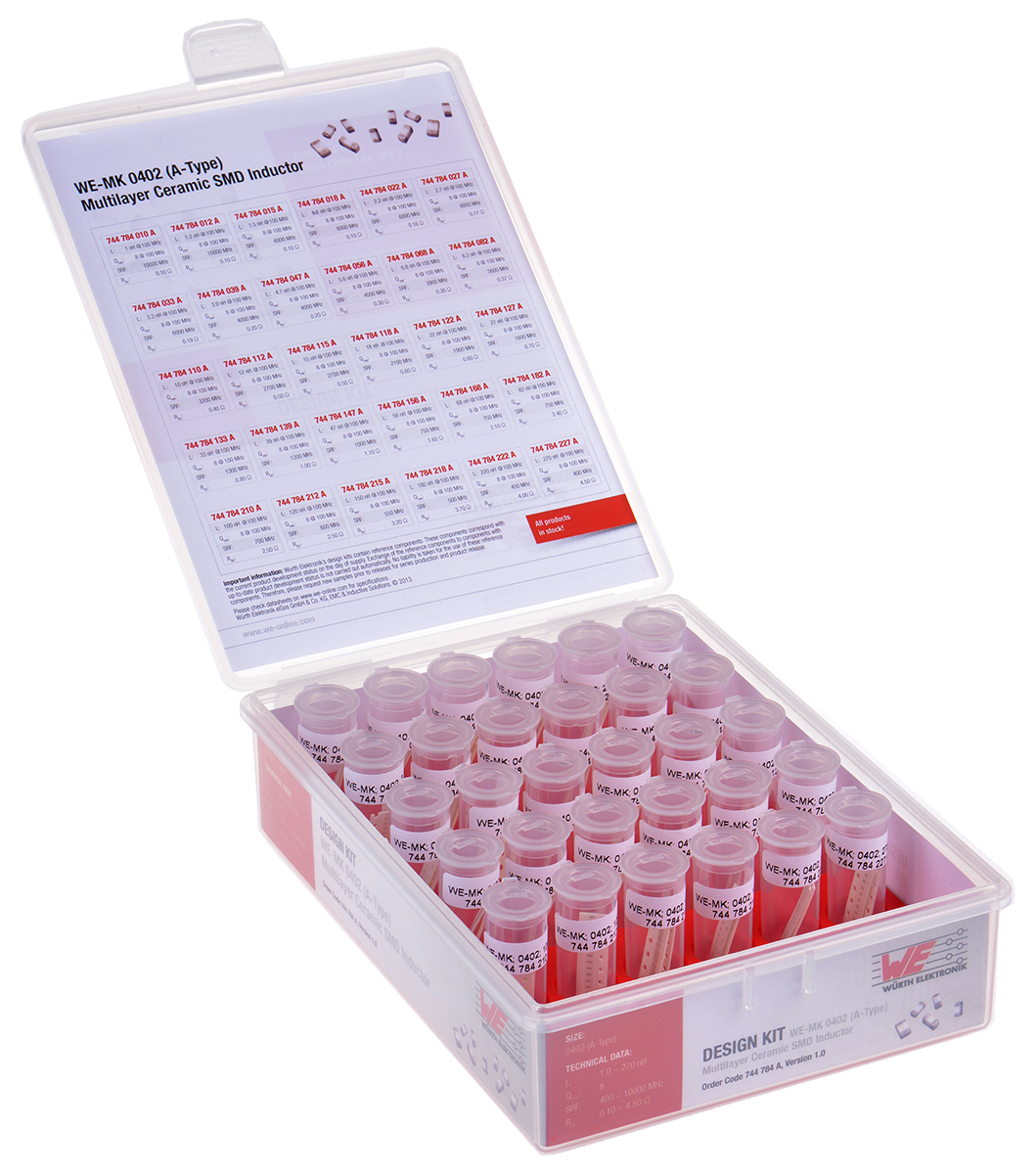 Wurth Elektronik 0402A WE-MK Multilayer Ceramic SMD Inductor Inductor Kit, 30 pieces