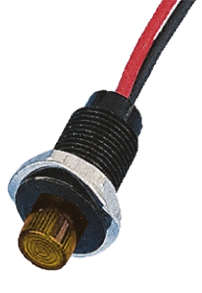 Oxley Yellow Panel Mount Indicator, 230V ac, 10.2mm Mounting Hole Size, Lead Wires Termination, IP66