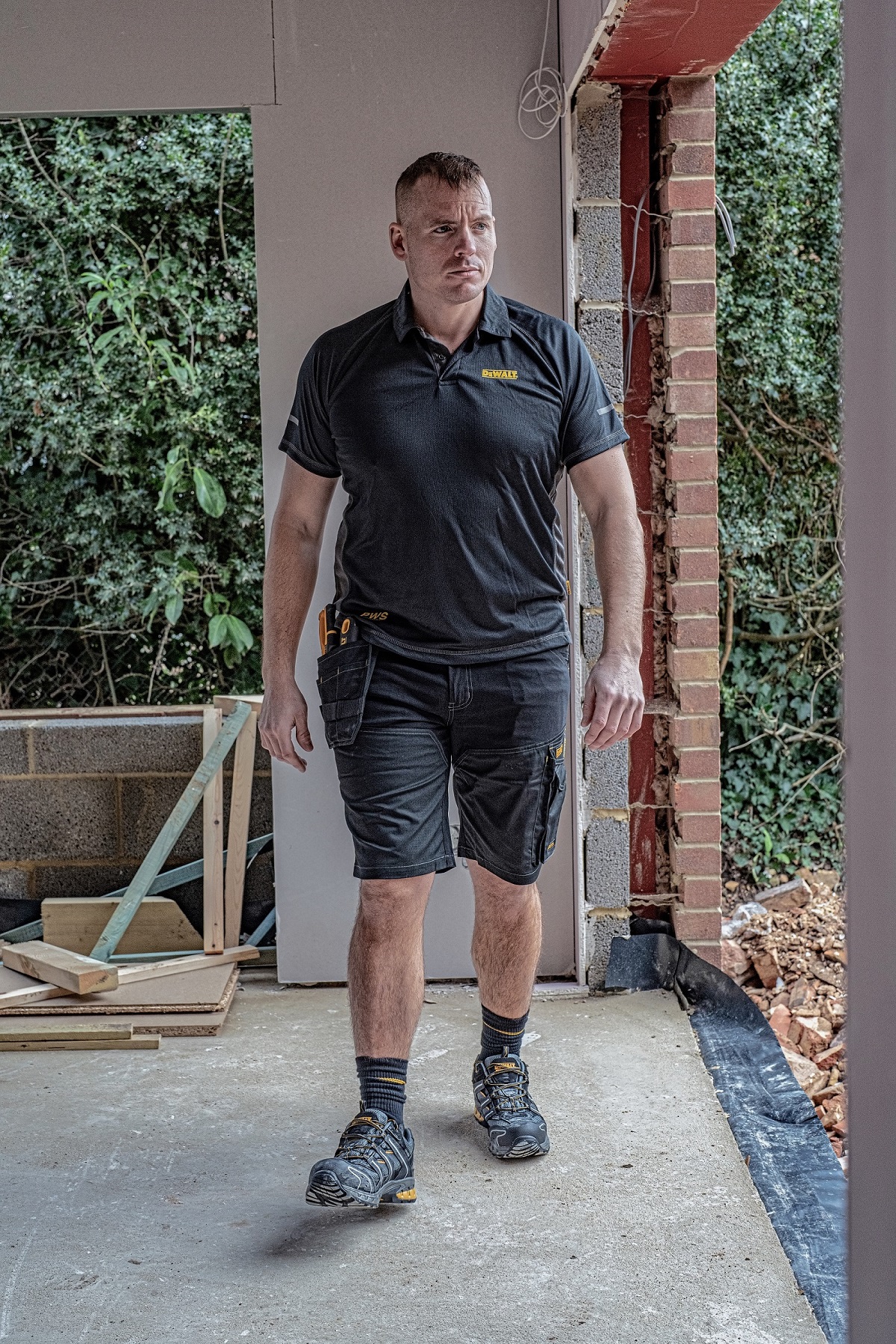 DeWALT Rutland Black, Grey Polyester Polo Shirt, UK- 42 - 44in, EUR- 107 - 112cm