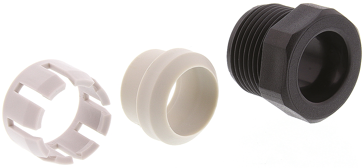 Bulgin 7000 Series Black, Grey, White, Yellow Thermoplastic Cable Gland Kit, 13mm min., 15mm max., IP66, IP68, IP69K