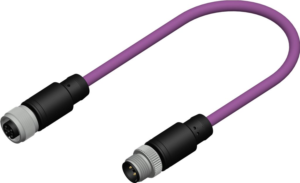 RS PRO Female 8 way Straight M12 to Male 8 way Straight M12 Actuator/Sensor Cable, 1 m