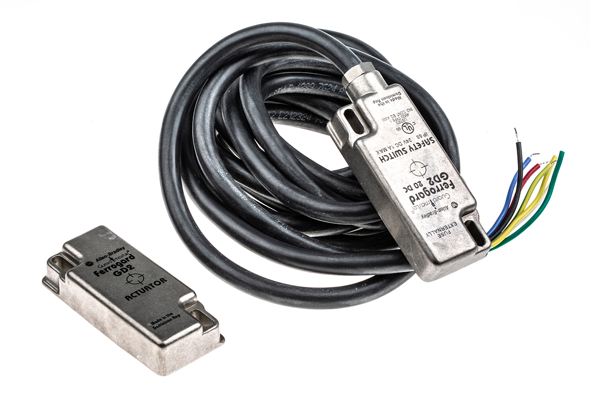 Allen Bradley Guardmaster 440N Series Magnetic Non-Contact Safety Switch, 24V dc, Stainless Steel Housing, 2NC, 3m Cable