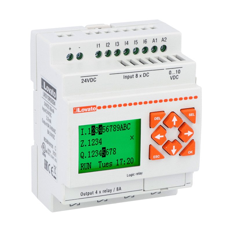 Lovato LRD Series PLC CPU, Relay Output, 8-Input, Analog, Digital Input