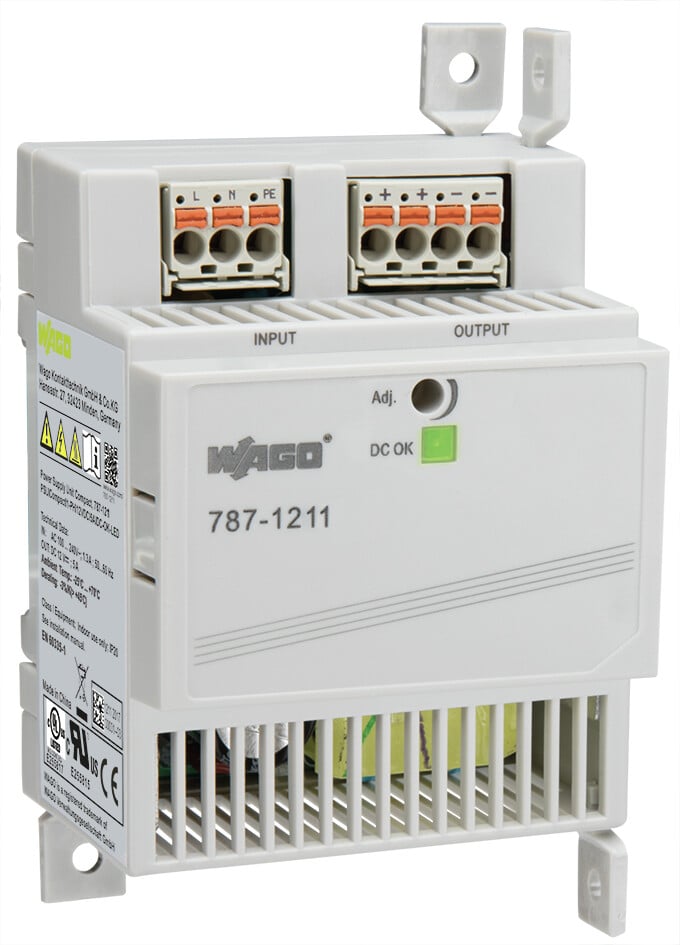 WAGO DIN Rail Power Supply, 230V, 12V dc, 5A Output