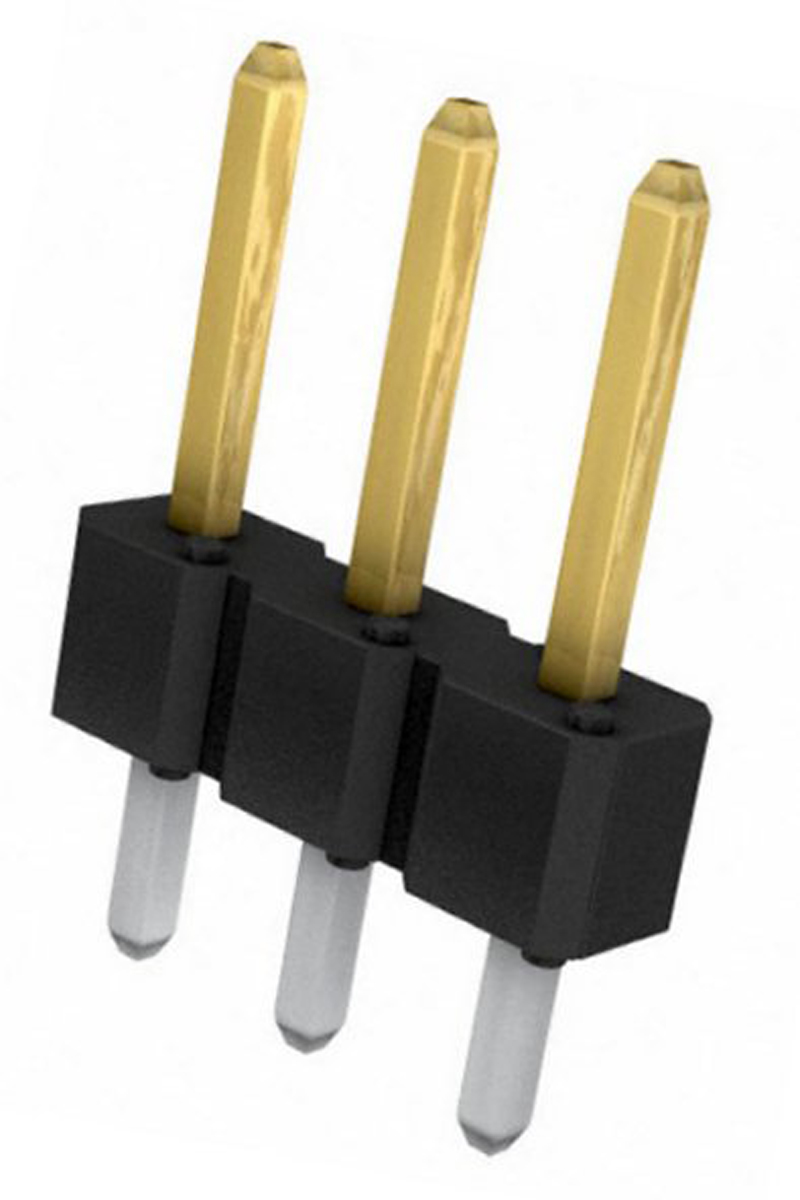 Amphenol Communications Solutions Bergstik Series Straight Through Hole Pin Header, 3 Contact(s), 2.54 mm Pitch, 1 Row,