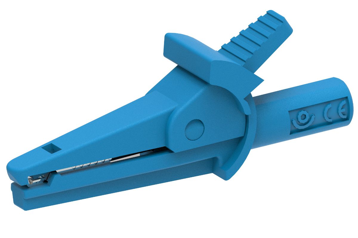 Electro PJP Alligator Clip, Nickel Plated Brass Contact, 10A, Blue