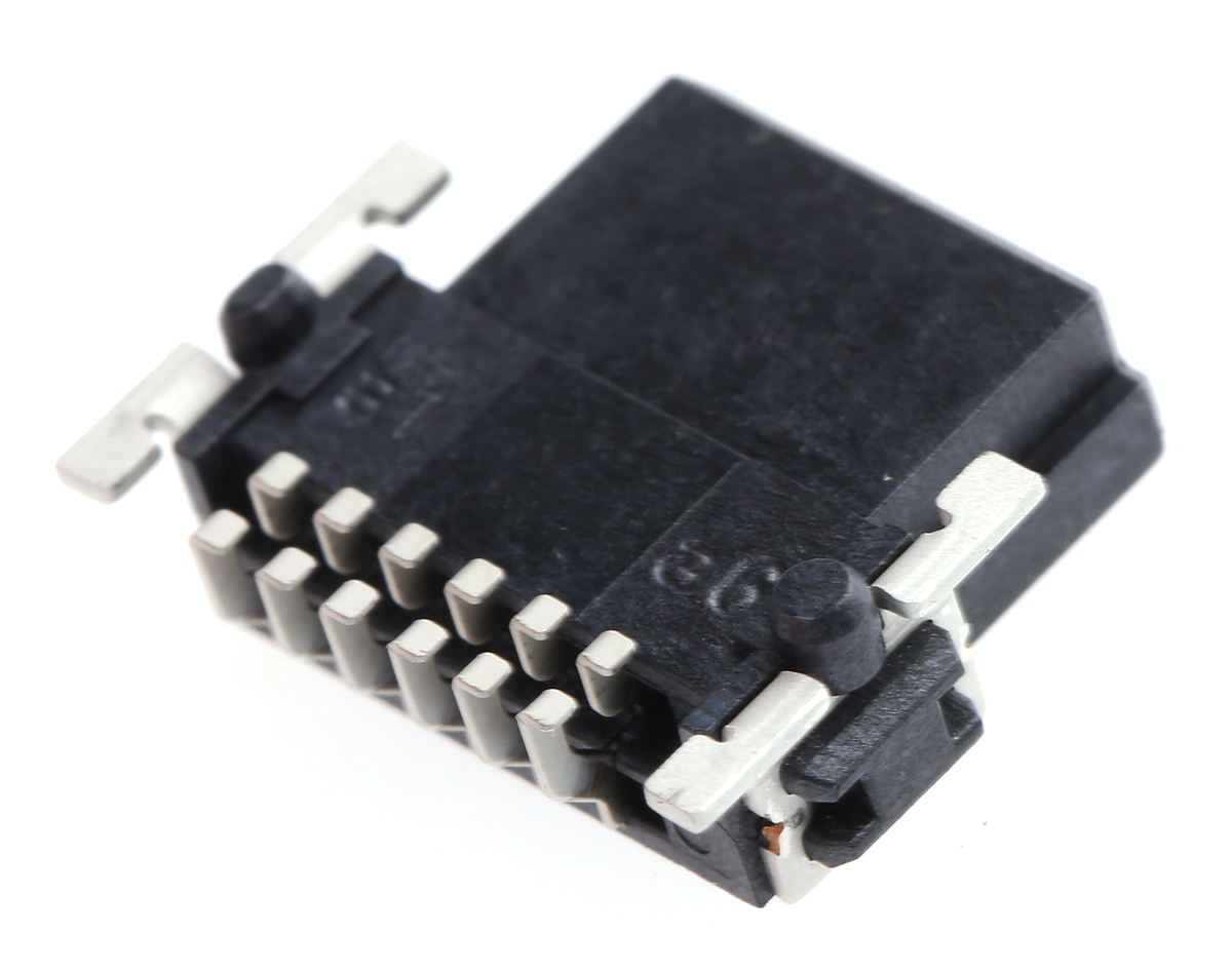 ERNI SMC Series Right Angle Surface Mount PCB Socket, 12-Contact, 2-Row, 1.27mm Pitch, Solder Termination