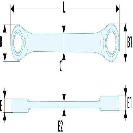 Facom 464 Series Spanner, 20mm, Metric, Double Ended, 230 mm Overall