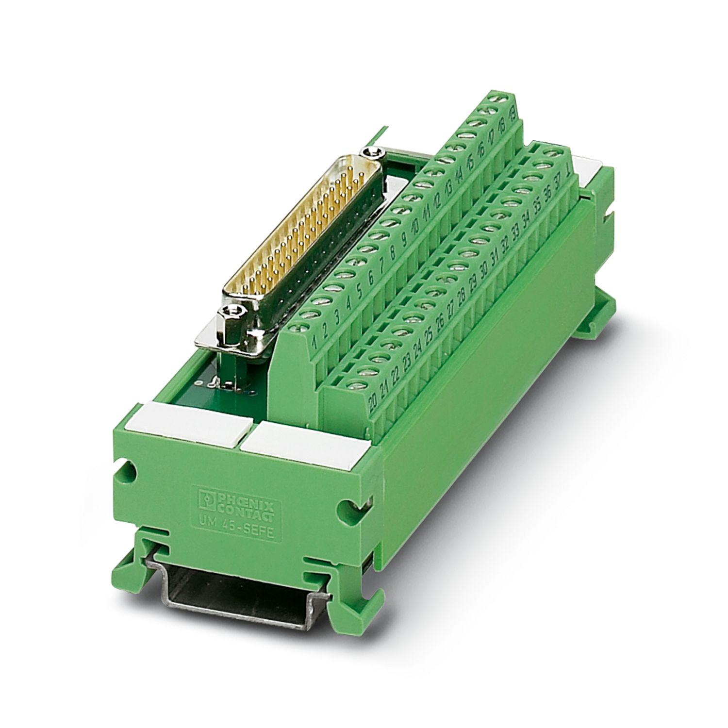 Phoenix Contact UM 45-D Series 9-Contact Female Interface Module, D-sub Connector, DIN Rail Mount, 2.5A