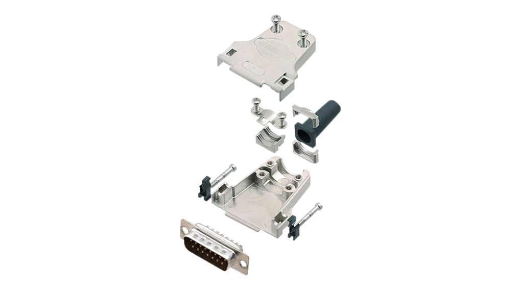 Encitech Connectors 6355 15 Way Side Entry Cable Mount Solder D-sub Connector Plug