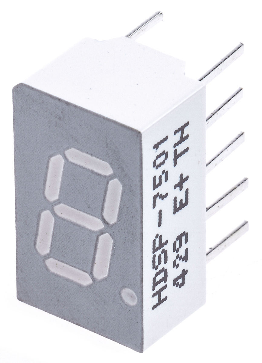 HDSP-7501 Broadcom 7-Segment LED Display, CA Red 5.4 mcd RH DP 7.6mm