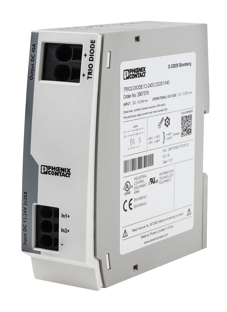 Phoenix Contact DIN Rail Diode Module, for use with Parallel Connection of Two Power Supply Unit,