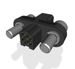Amphenol Socapex MHDAS Series Straight PCB PCB Header, 4 Contact(s), 1.27 mm Pitch, 2 Row, Shrouded