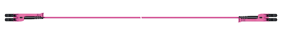 Huber+Suhner LC to LC Duplex Multi Mode OM4 Fibre Optic Cable, 2.1mm, Violet, 20m