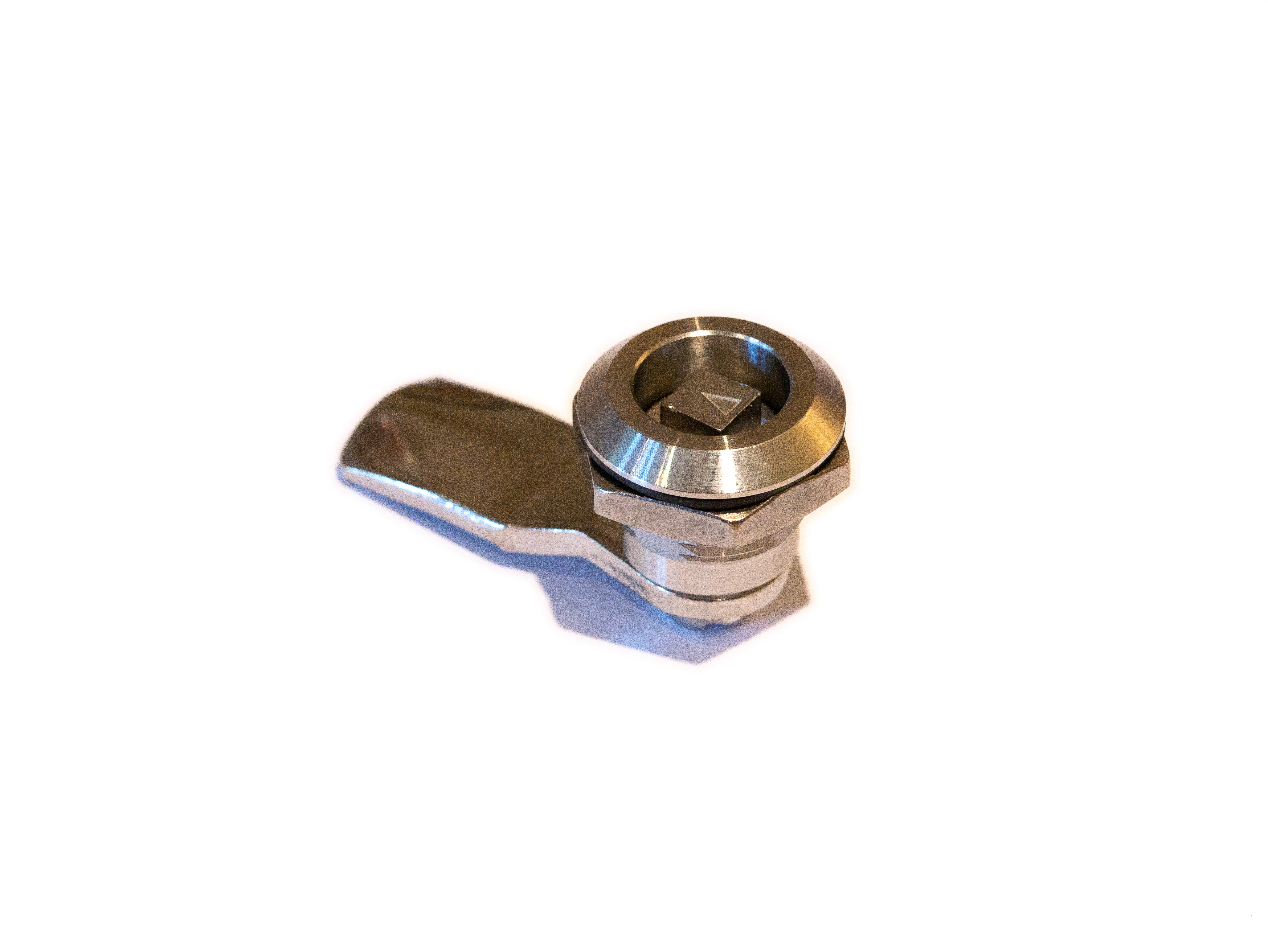 RS PRO Silver Stainless Steel Camlock, 20mm Panel-to-Tongue, 20.1 x 22.5mm Cutout, Key Unlock