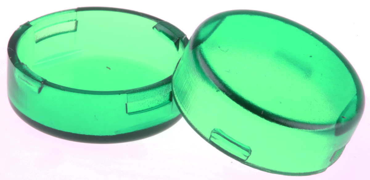Panel Mount Indicator Lens Round Style, Green, 15mm diameter