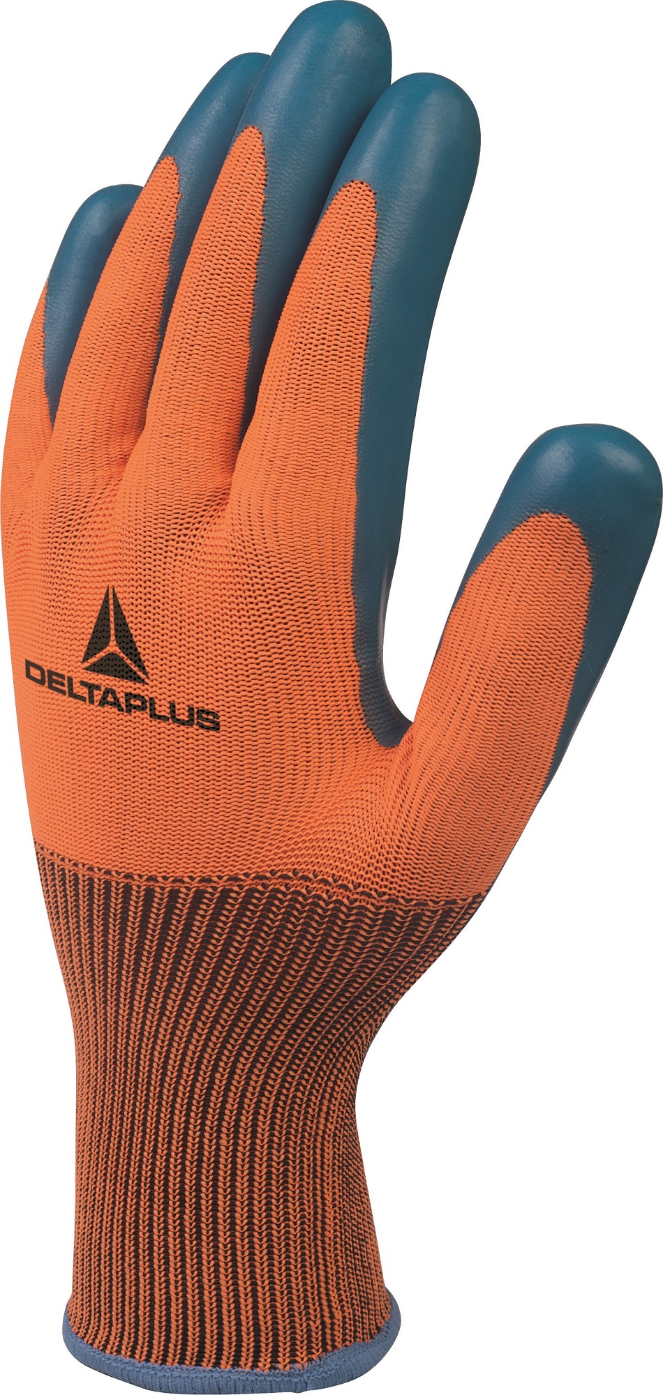 Delta Plus VE733 Orange 100% Polyester Polyester Latex Gloves, Size 8, Latex Coating