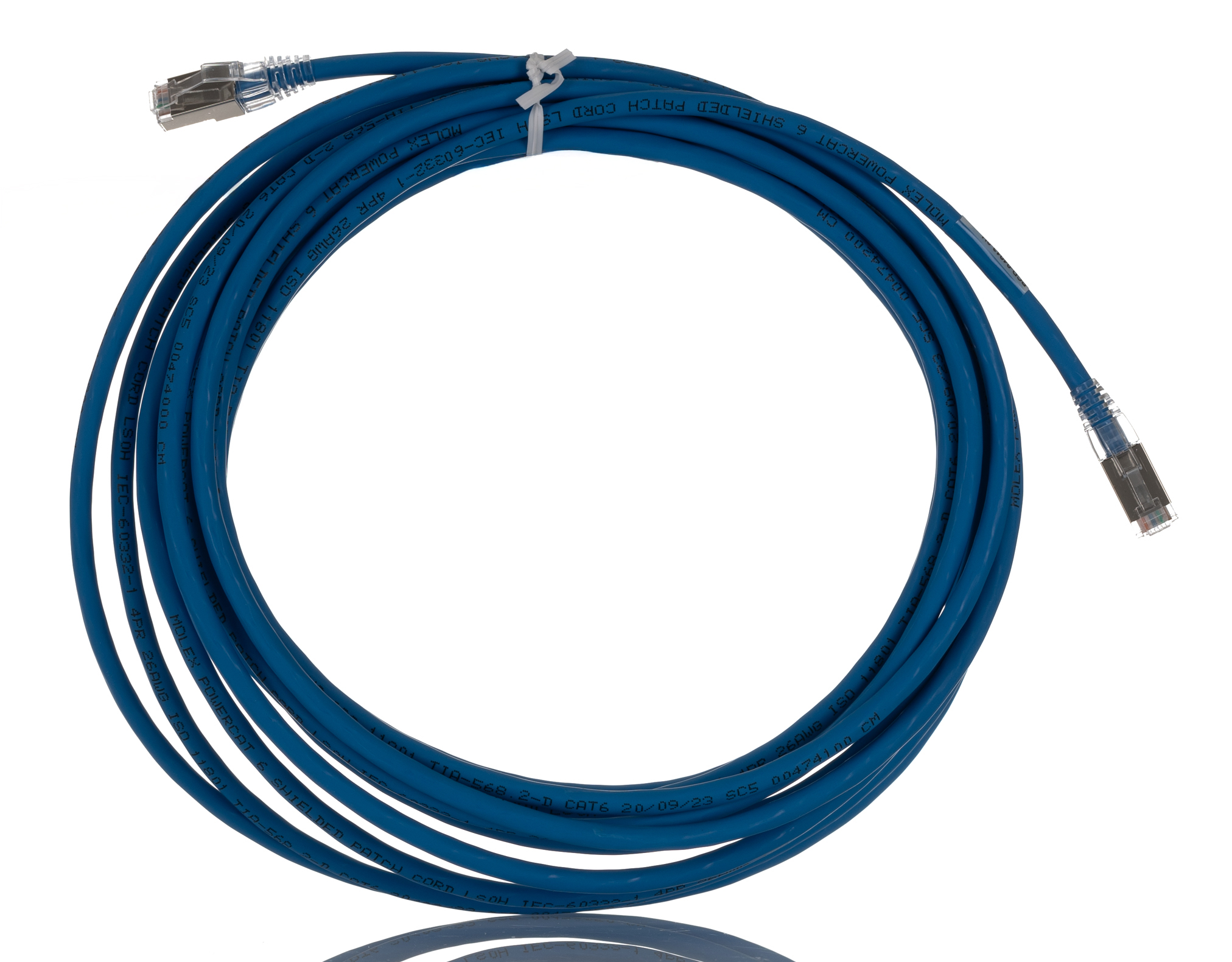Molex Premise Networks, 7m Cat6, Blue RJ45 to Male RJ45 Male, F/UTP Shielded, Terminated LSZH Sheath