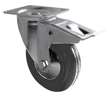 Guitel Hervieu Braked Swivel Castor Wheel, 175kg Capacity, 160mm Wheel