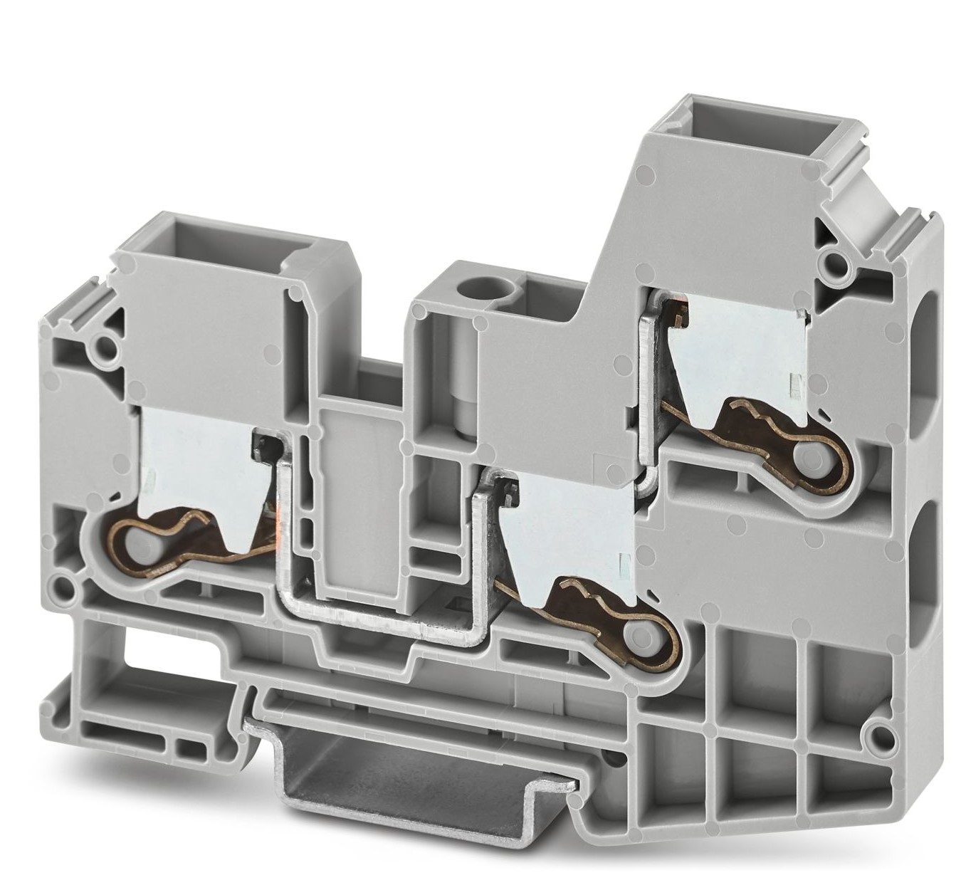 Phoenix Contact 1329603 XTV 10-TWIN Series Grey, 10mm², Single-Level, Push In Termination