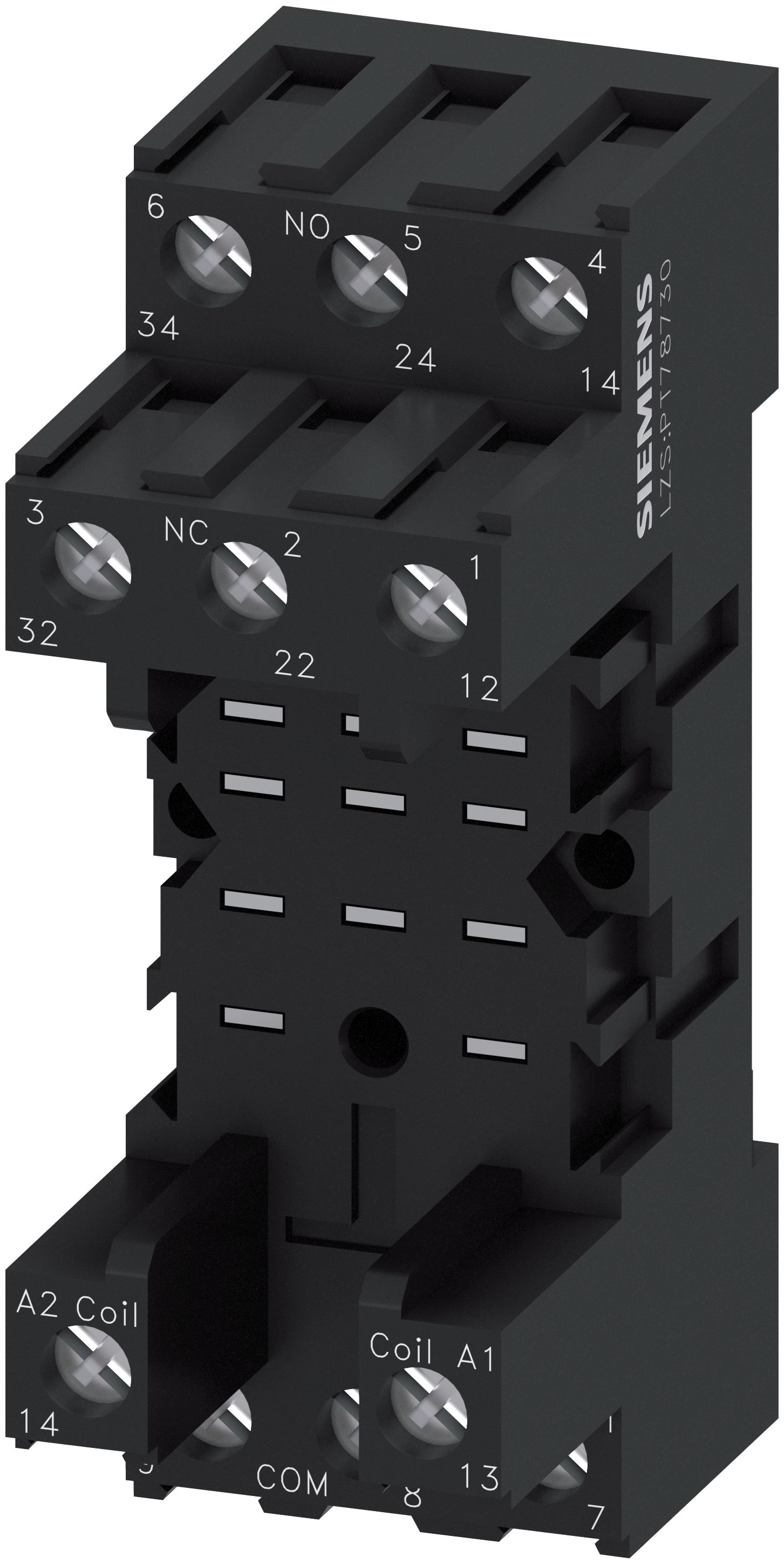 Siemens LZS Snap-On Rail Mount Relay Socket, for use with PT Relay