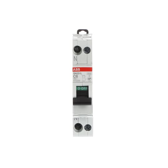 ABB SN201 MCB, 1+N, 6A Curve C, 230V AC, 4.5 kA Breaking Capacity