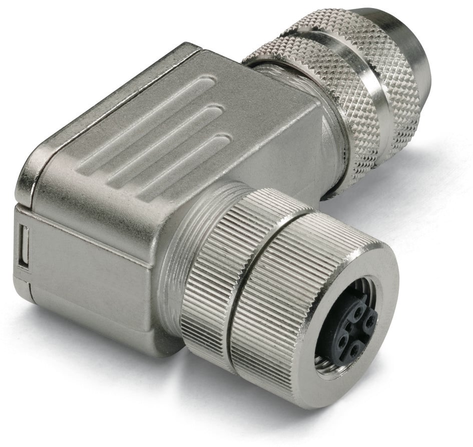 WAGO Right Angle 5 Pole M12 Socket Adapter