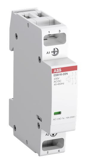 ABB ESB20 Contactor, 12 V Coil, 2-Pole, 20 A, 4.6 kW 12 V, 2 NC, 250V