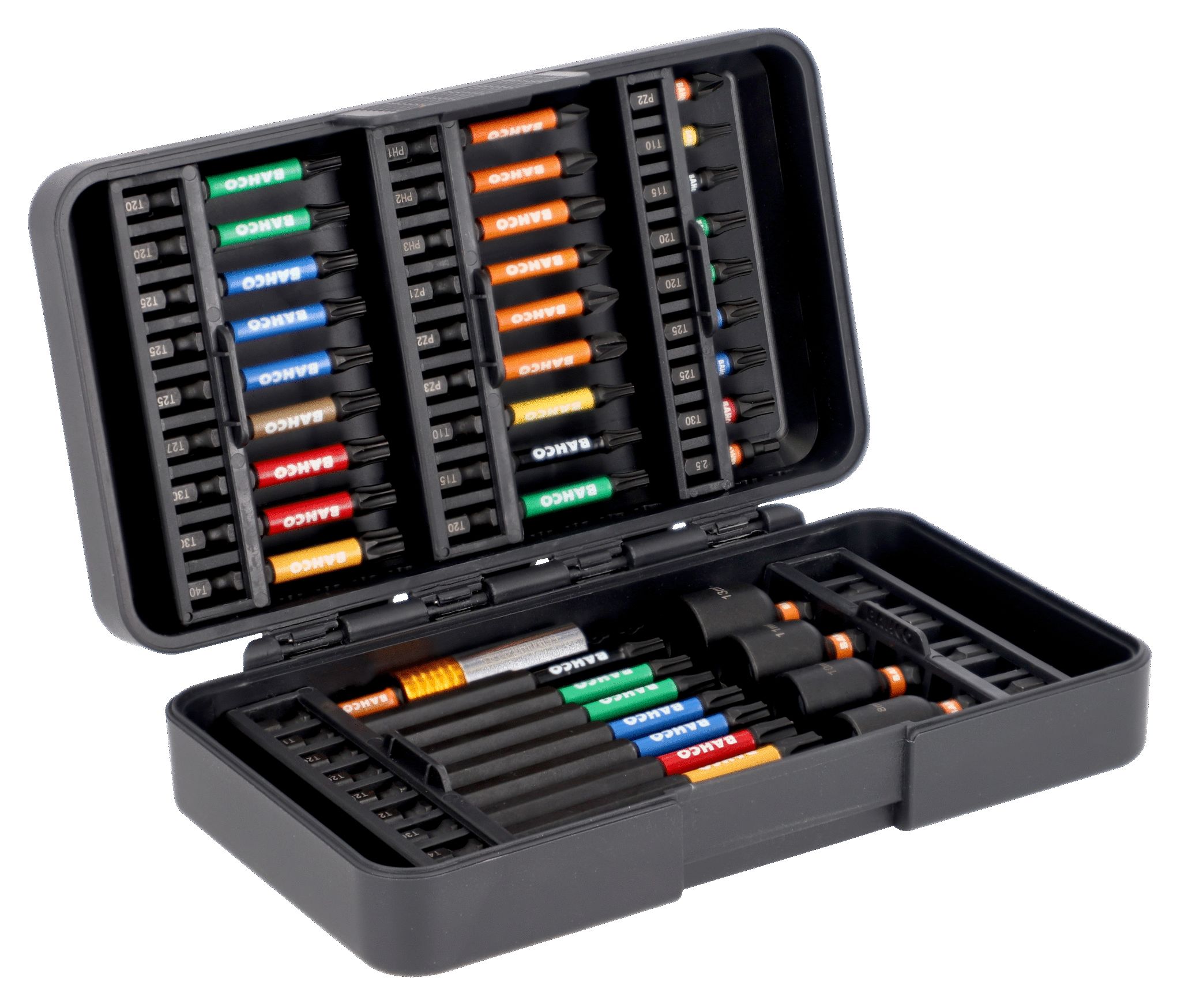 Bahco Torsion bit set 44 Pieces, Hexagon, Phillips, Pozidriv, Torx