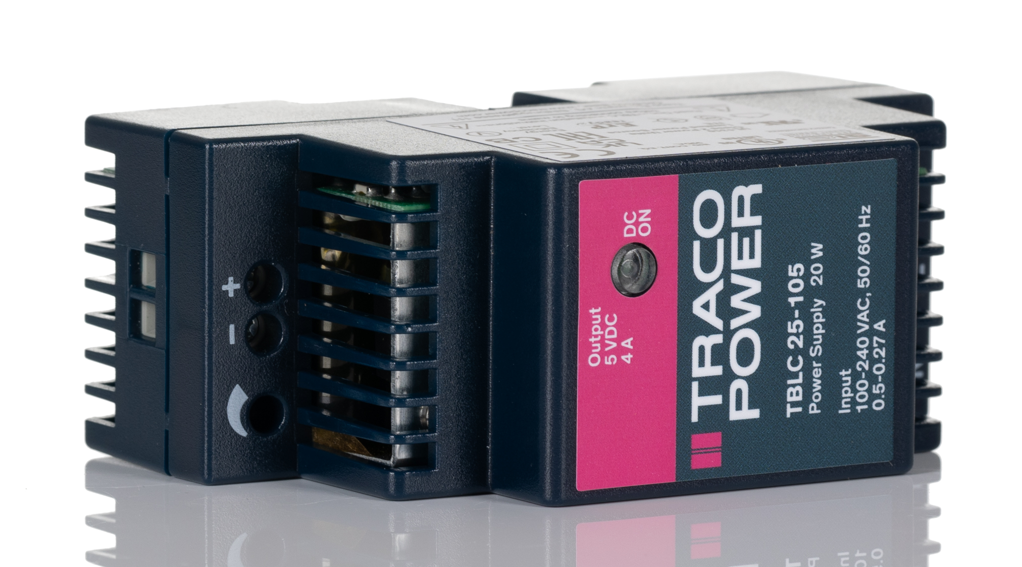 TRACOPOWER TBLC 25 Switched Mode DIN Rail Power Supply, 85 → 264V ac ac Input, 5V dc dc Output, 4A Output, 20W