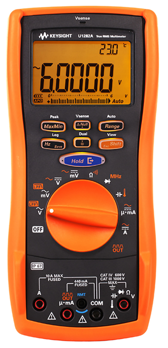 Keysight Technologies U1282A Handheld Digital Multimeter, True RMS - UKAS Calibrated