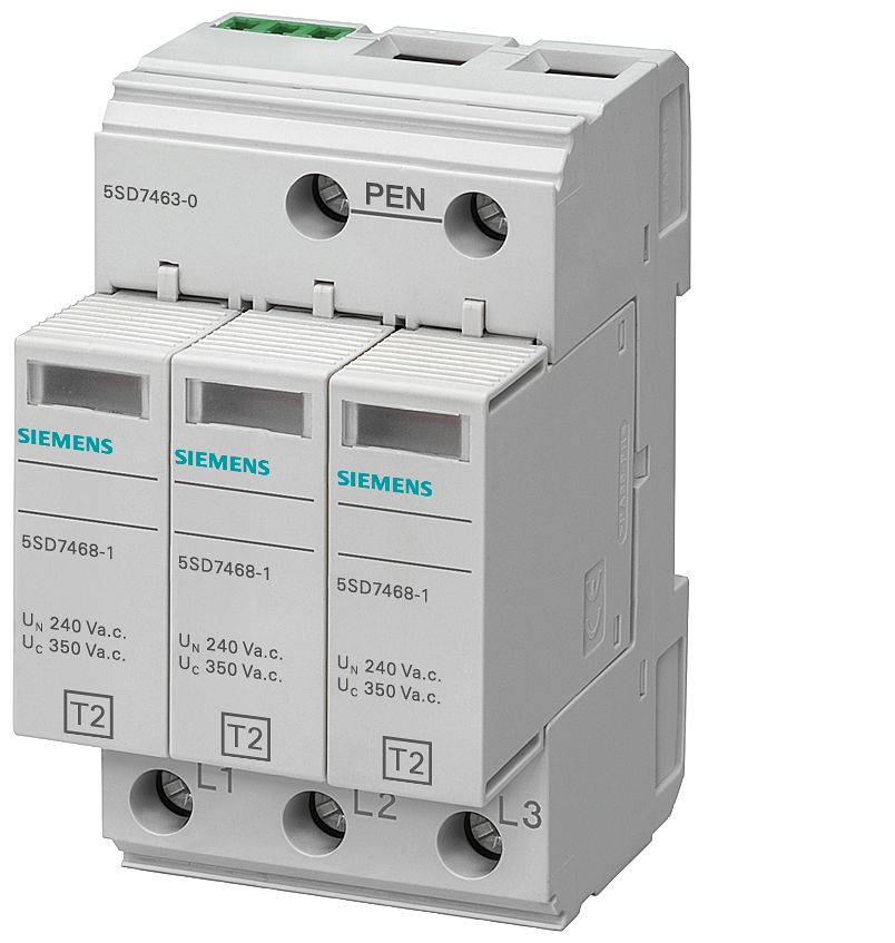 Siemens 1 Phase Surge Protector, 25kA, DIN Rail Mount