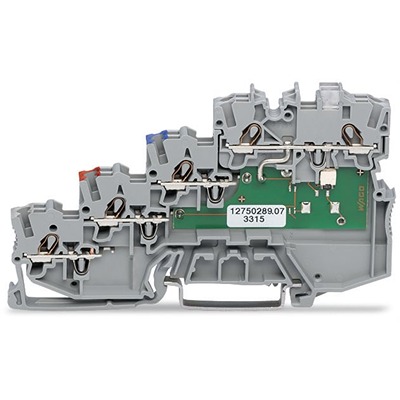 WAGO 2000-5410/1101-951 TOPJOB S Series Grey, 1mm², 4-Level, Push-In Cage Clamp Termination