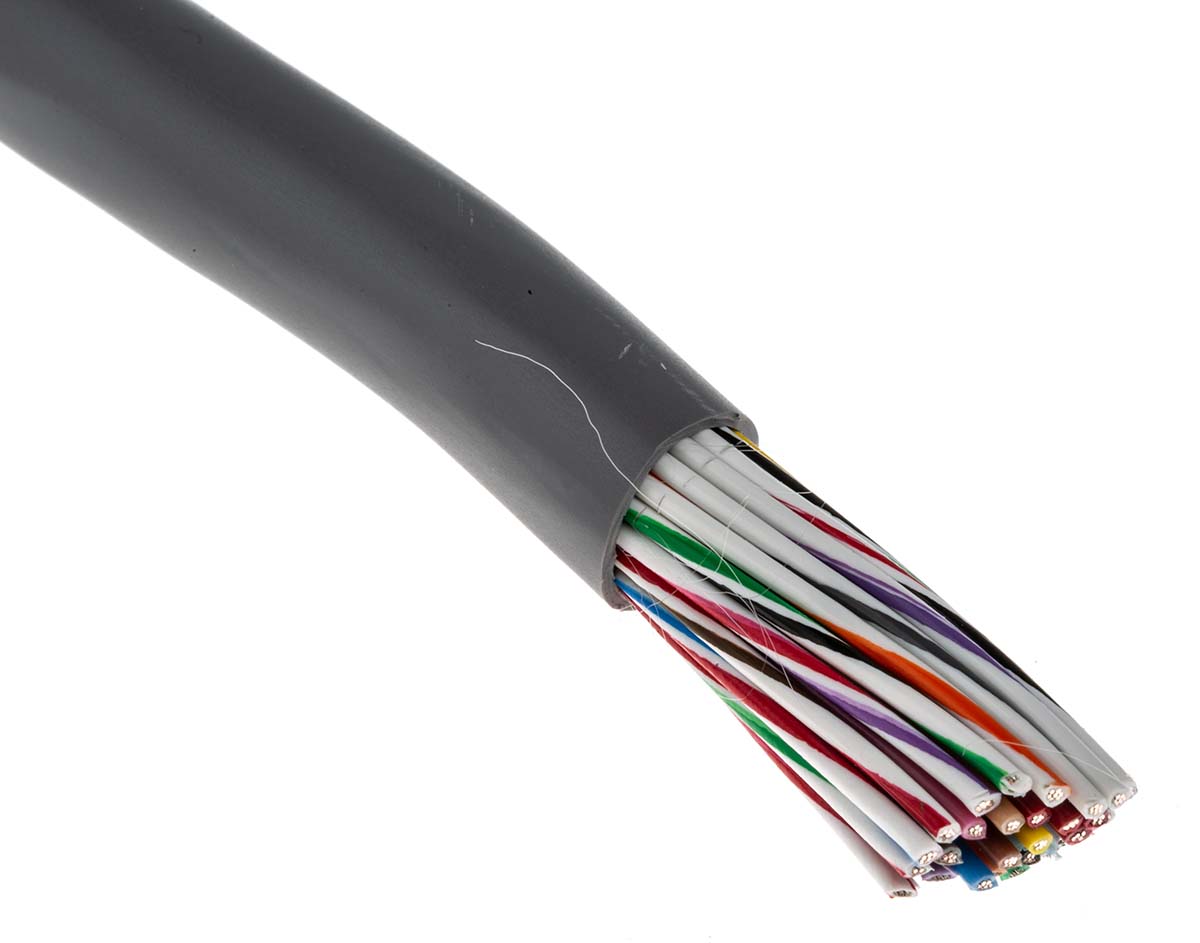 Alpha Wire Alpha Essentials Communication & Control Control Cable, 40 Cores, 0.35 mm² 22 AWG, Unscreened, 30 m, Grey
