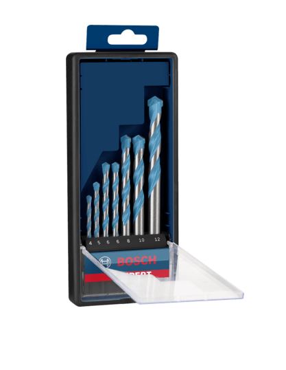 Bosch 4-Piece Twist Drill Bit Set for Multi-Material, 8mm Max, 5.5mm Min, Carbide Tipped Bits