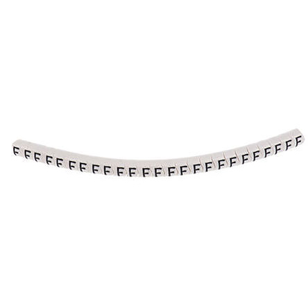HellermannTyton Helagrip Slide On Cable Markers, Black on White, Pre-printed "F", 1 → 3mm Cable, 901-10406