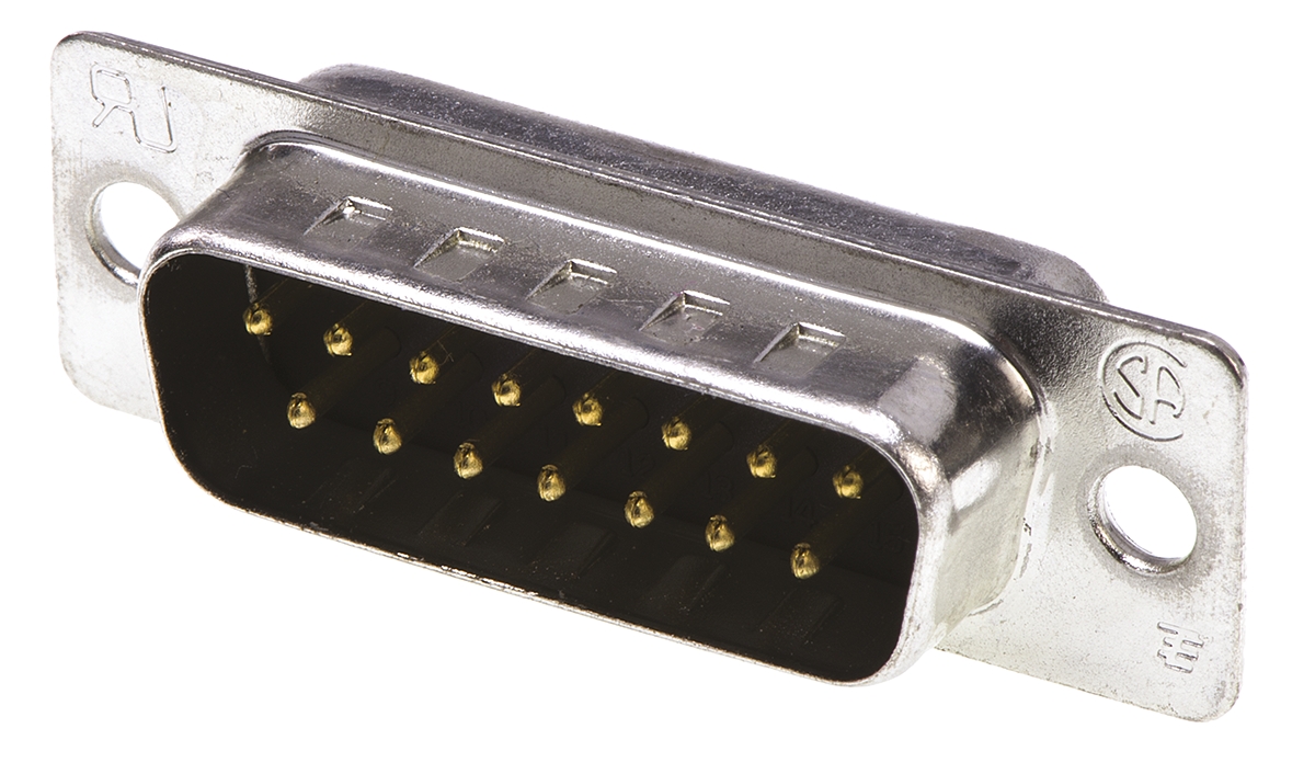 TE Connectivity Amplimite HD-20 15 Way Panel Mount D-sub Connector Plug, 2.77mm Pitch