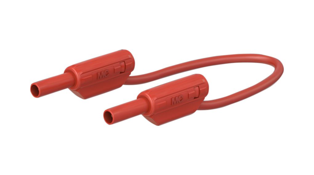 Staubli Test lead, 10A, 600V, Red, 60cm Lead Length